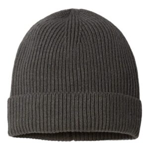 Sustainable Fine Rib Cuffed Beanie - Dark Grey