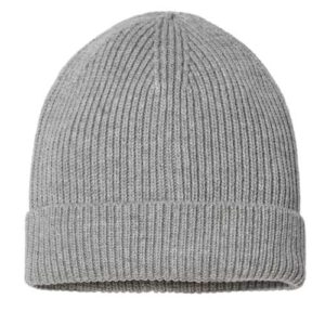 Sustainable Fine Rib Cuffed Beanie - Light Grey Melange