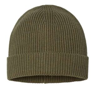 Sustainable Fine Rib Cuffed Beanie - Olive