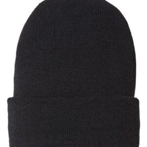 USA-Made Sustainable Cuffed Beanie - Black