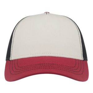 Sustainable Canvas Cap - White/ Burgundy/ Black