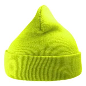 Sustainable 12" Knit Beanie - Yellow Fluorescent