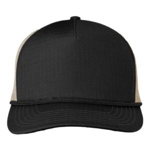 Lariat Ripstop Trucker Cap - Black/ Black Rope