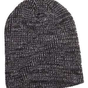 Ribbed Marled Beanie - Navy/ Grey
