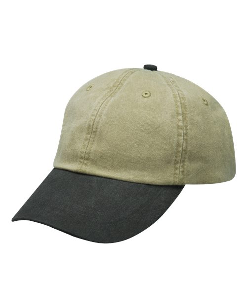 Optimum Pigment-Dyed Dad Hat - Khaki/ Black