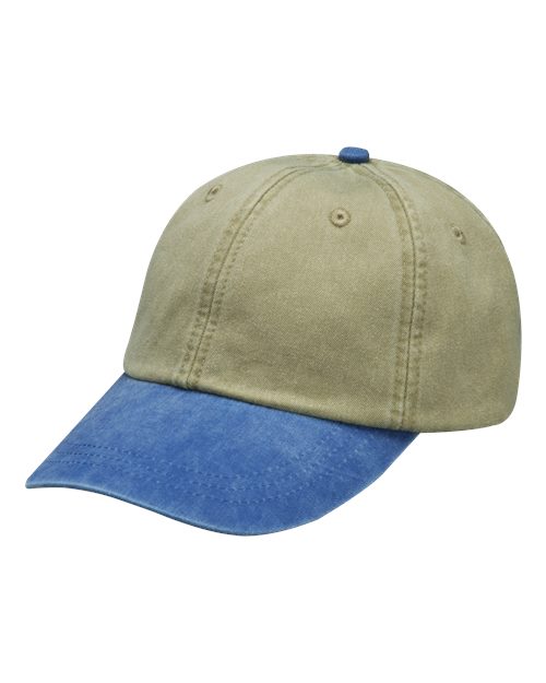 Optimum Pigment-Dyed Dad Hat - Khaki/ Royal