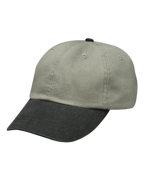 Optimum Pigment-Dyed Dad Hat - Stone/ Black