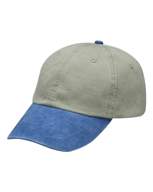 Optimum Pigment-Dyed Dad Hat - Stone/ Royal