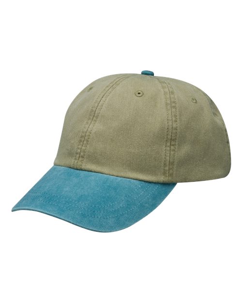 Optimum Pigment-Dyed Dad Hat - Khaki/ Teal