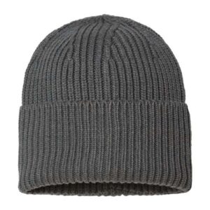 Sustainable Chunky Rib Cuffed Beanie - Dark Grey
