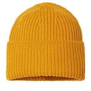 Sustainable Chunky Rib Cuffed Beanie - Mustard Yellow