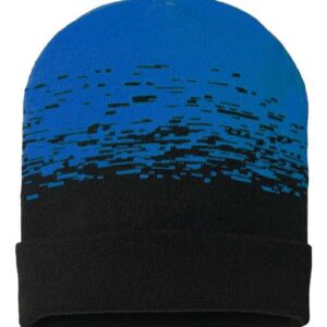 USA-Made Static Cuffed Beanie - Black/ True Royal