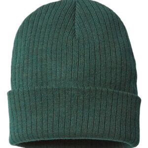 Sustainable Rib Cuffed Beanie - Bottle Green