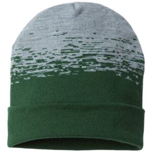 USA-Made Static Cuffed Beanie - Forest Green/ Heather