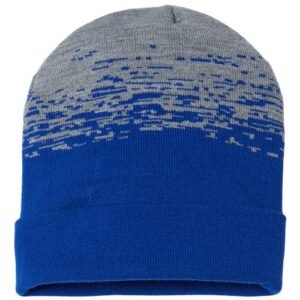 USA-Made Static Cuffed Beanie - True Royal/ Heather