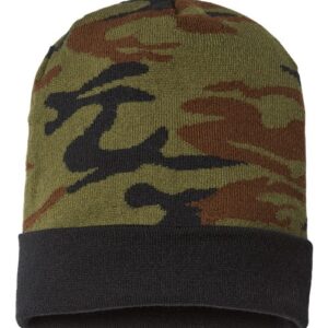 USA-Made Camo Cuffed Beanie - Woodland Camo